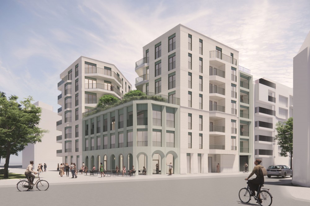 Abscis Architecten - impressie langs de Nieuwpoortsesteenweg - visualisatie Abscis Architecten