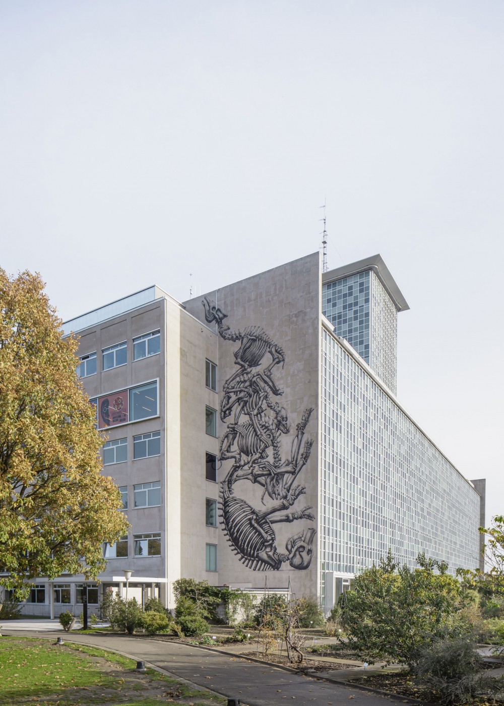 Abscis Architecten - kunstenaar ROA op de gevel van het nieuwe GUM - foto Jeroen Verrecht