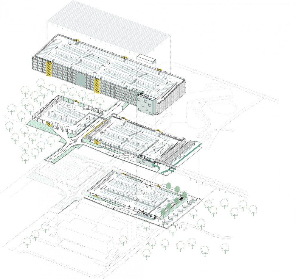 Abscis Architecten - axonometrie volumetrie