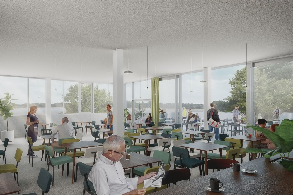 Abscis Architecten - cafetaria - visualisatie studio ELVIS